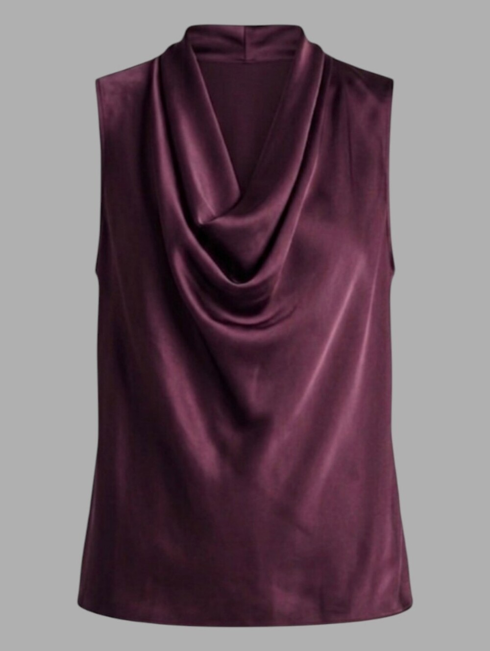 NEW Black Tape Satin Cowl Neck Sleeveless Top